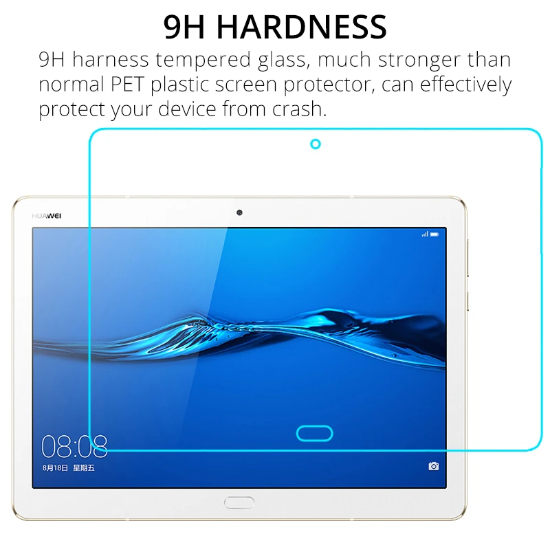 Tempered Glass Screen Protector for Huawei Mediapad M5 Lite 10.1 M5 Lite 8.0 T5 10 T3 10 9.6 M6 10.8 2019 T3 8 Tablet Glass Film