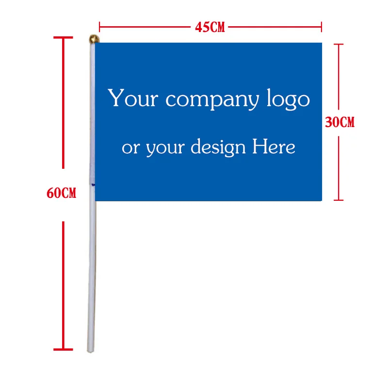 xvggdg  Custom Hand Flag 50 pcs/lot  30+45cm  Shaking banner  print buyer's  logo