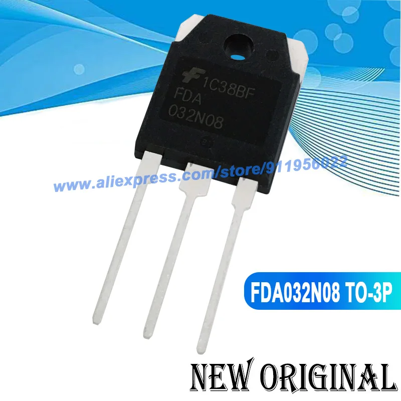 (5 Pieces) FDA032N08 032N08 TO-3P 75V 235A /  A1491 2SA1491 -200V -10A / FS40SM FS40SM-5 250V 40A / C3855 2SC3855 200V 10A TO-3P