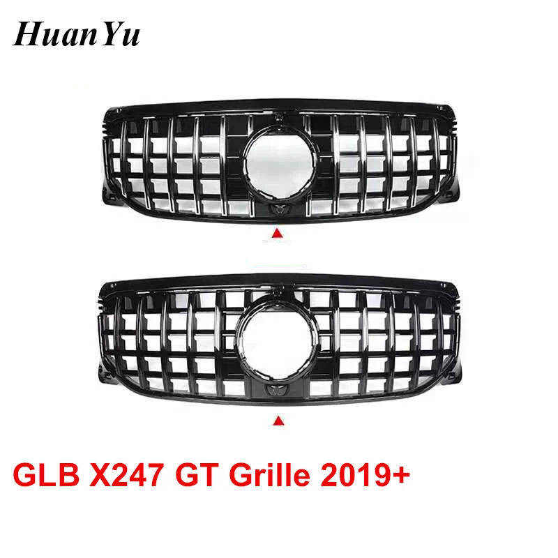 New X247 GT Grille for Mercedes-benz GLB Class Front Bumper Silver/ Gloss Black Grille Low Version GLB200 2019 2020 2021+