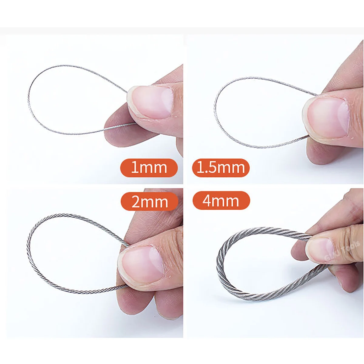 10 Meter 0.3mm 0.4mm 0.5mm 0.6mm 0.8mm 1mm 1.2mm 304 Steel Wire Rope Cable Clothesline Rustproof 304 Stainless Steel 7*7