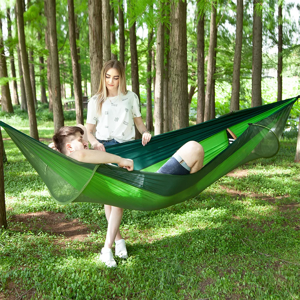 1-2 Person Ultralight Outdoor Tent Portable Mosquito Net Parachute Hammock Camping Hanging Sleeping Bed Swin Double Chair 9Color