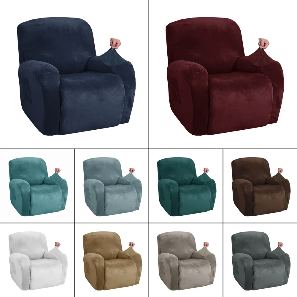 

Velvet Recliner Cover All-inclusive Massage Lazy Boy Chair Covers Spandex Lounge Single Seater Couch Slipcover Armchair Covers