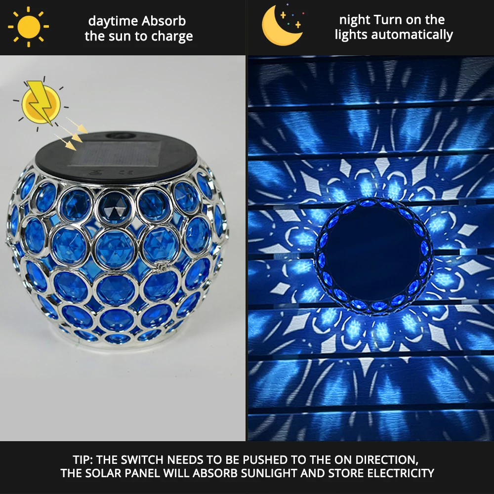 Luce solare lampada a sospensione a sfera vuota luce decorativa a LED per esterni impermeabile adatta per rami da giardino da giardino all'aperto