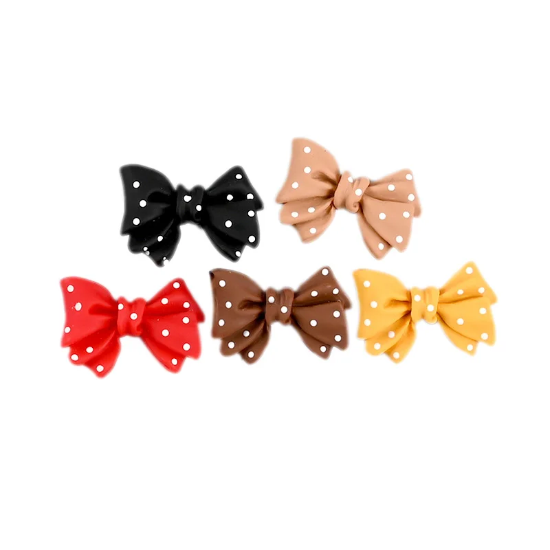 20 Pcs Resin Color Round Point Bowknot DIY Craft Supplies Kids Headwear Clothes Shoes Hats Decor Gift-Wrap Pearl Embellishments