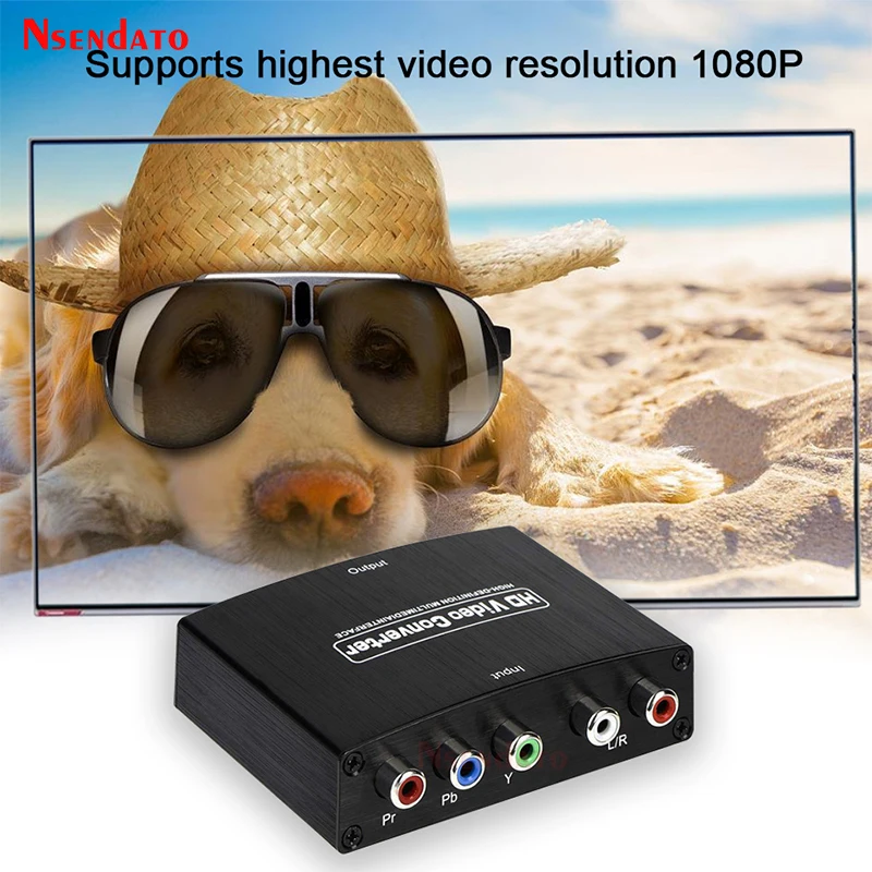 Convertidor AV YPbPr a HDMI 1080p - RCA a HD para PS2, DVD, PSP y Xbox