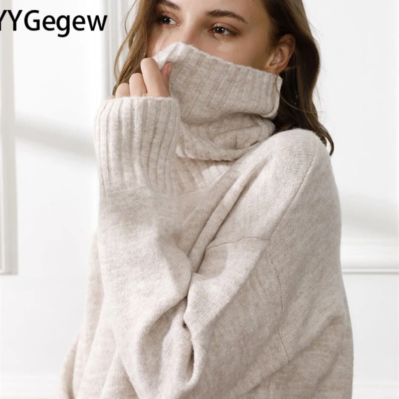 YYGegew Winter casual chic cashmere oversize thick Sweater pullovers Women 2023 loose Sweater Pullover female Long Sleeve