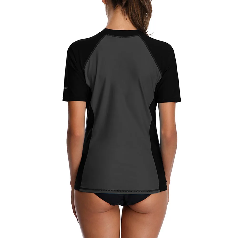 Donna Rash Guard Swim Shirt manica corta Swim Top UPF 50 Guard Athletic Tops