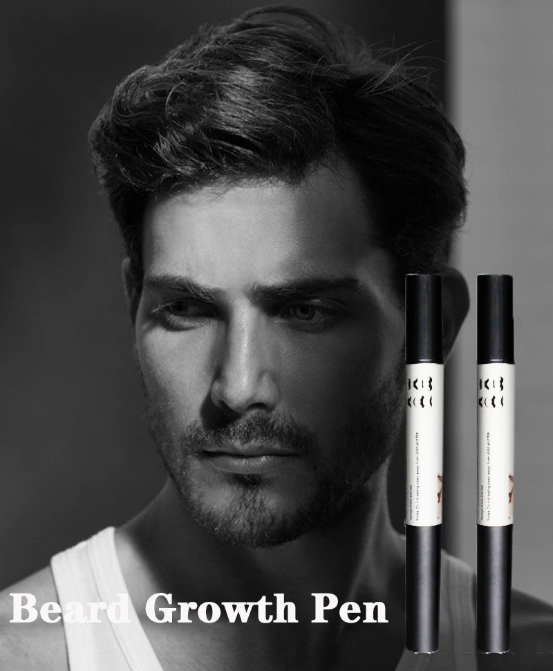 Homens barba crescimento caneta barba enhancer nutrir facial bigodes nutrição bigode crescimento aumentar anti perda de cabelo homem maduro