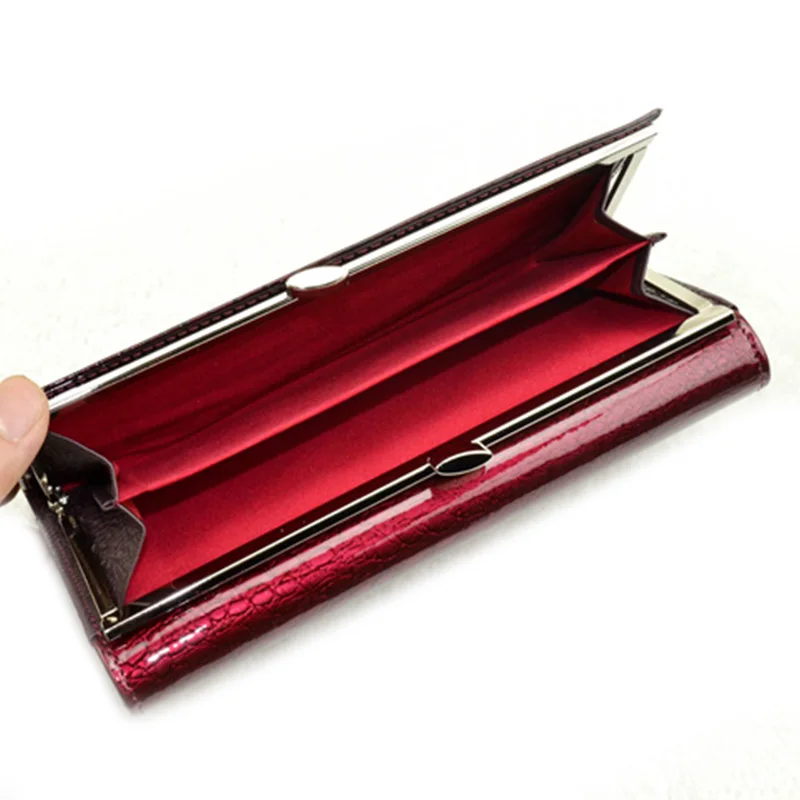 Designer Genuine Leather Women Wallet Female Long Clutch Money Bag  Luxury Brand Alligator Leather Ladies Coin Purse Wife\'s Gift