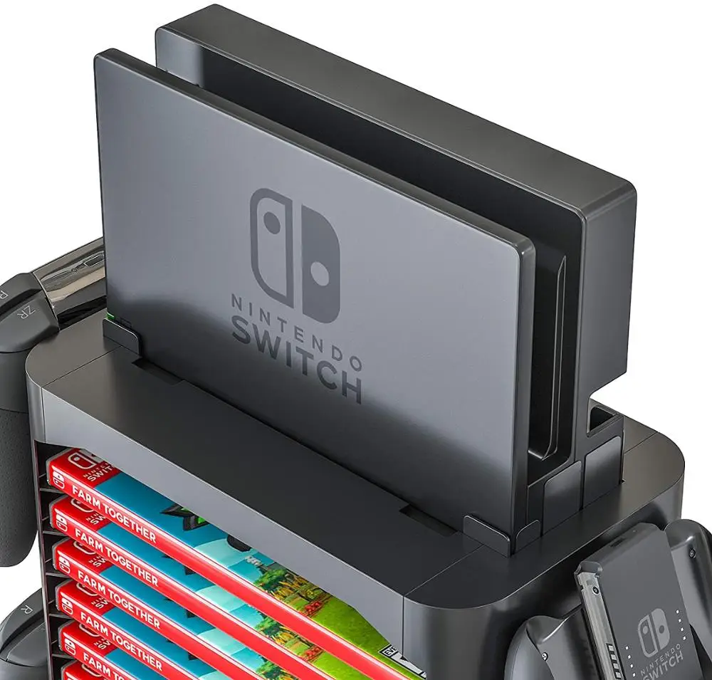 Game Storage Tower for Nintendo Switch - Game Disk Rack and Controller Organizer Compatible with Nintendo Switch and Accessories