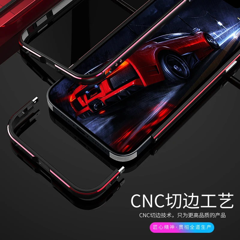 Bumper Case For iPhone 14 13 /13 Pro/13 Pro Max Mini Aluminum metal Frame Slim Cover phone case+ carmera Protector iphone14 Plus