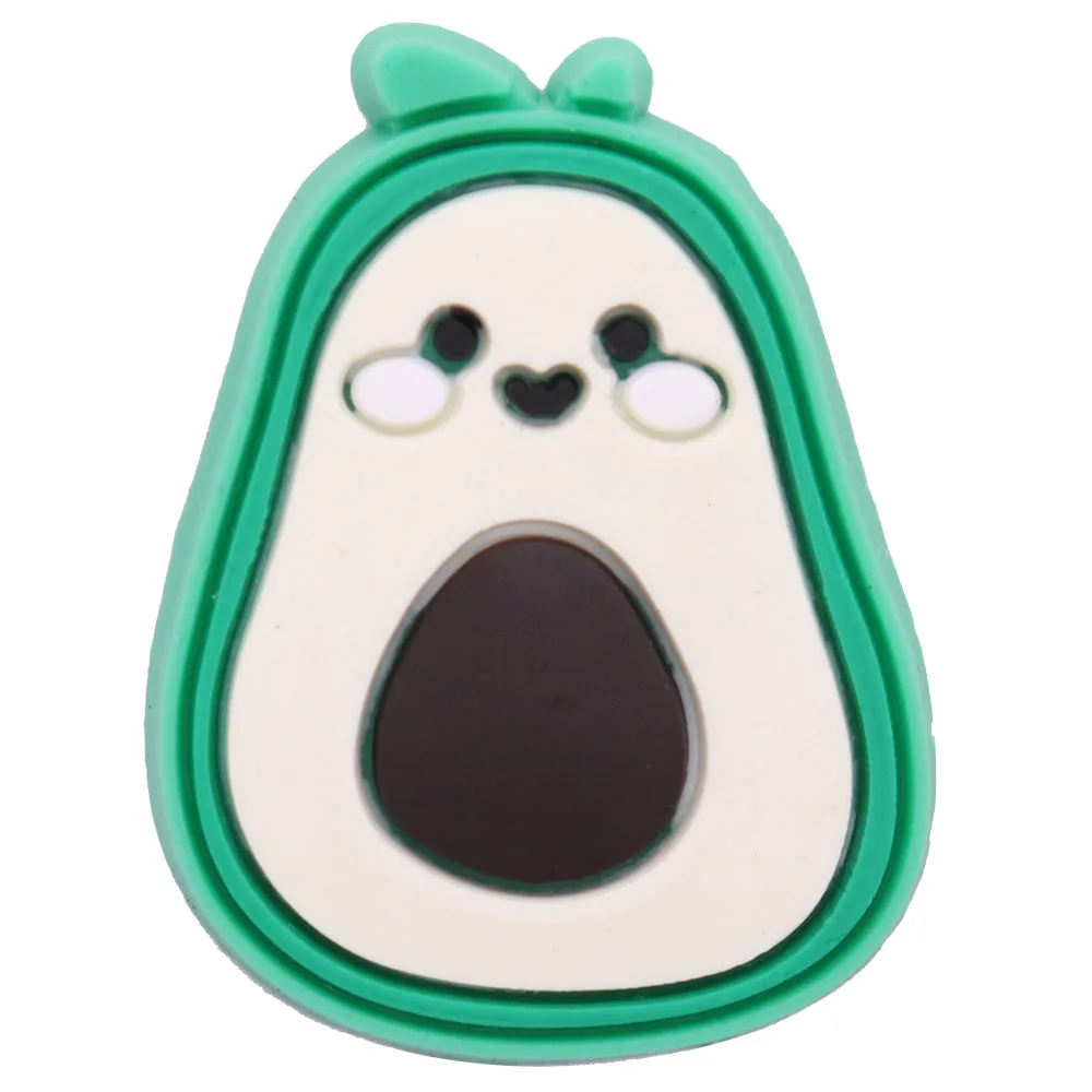 New Cute 1pcs Fruit Avocado PVC Accessories Shoe Charms Cute Children Shoe Buckle Decorations fit Wristband Party Gifts