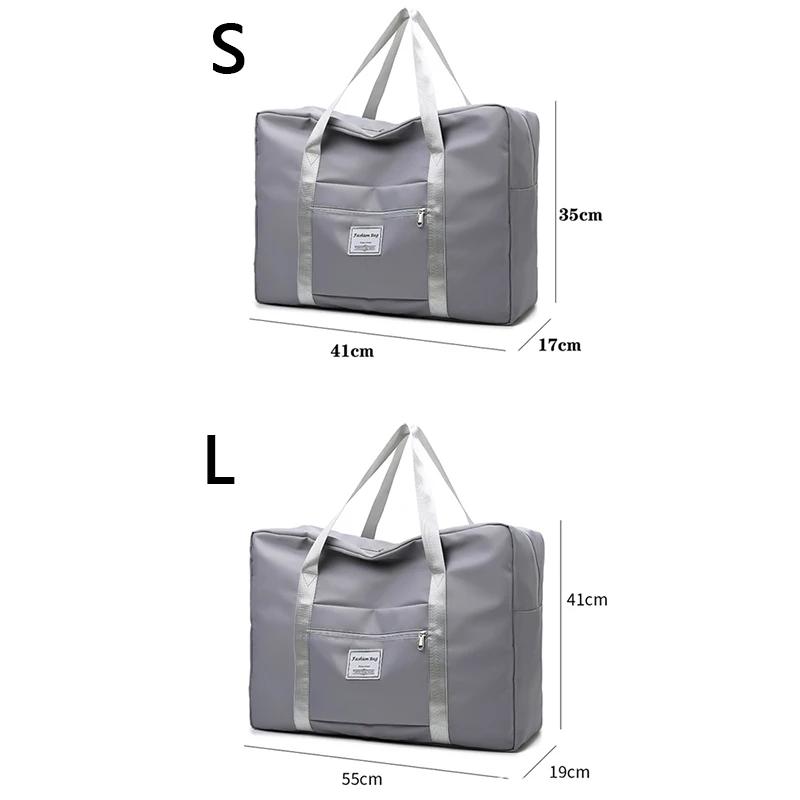 Bolsos de viaje impermeables para hombre y mujer, bolso de hombro de lona de tela de nailon, bolsa de equipaje de viaje, bolsa de noche para fin de