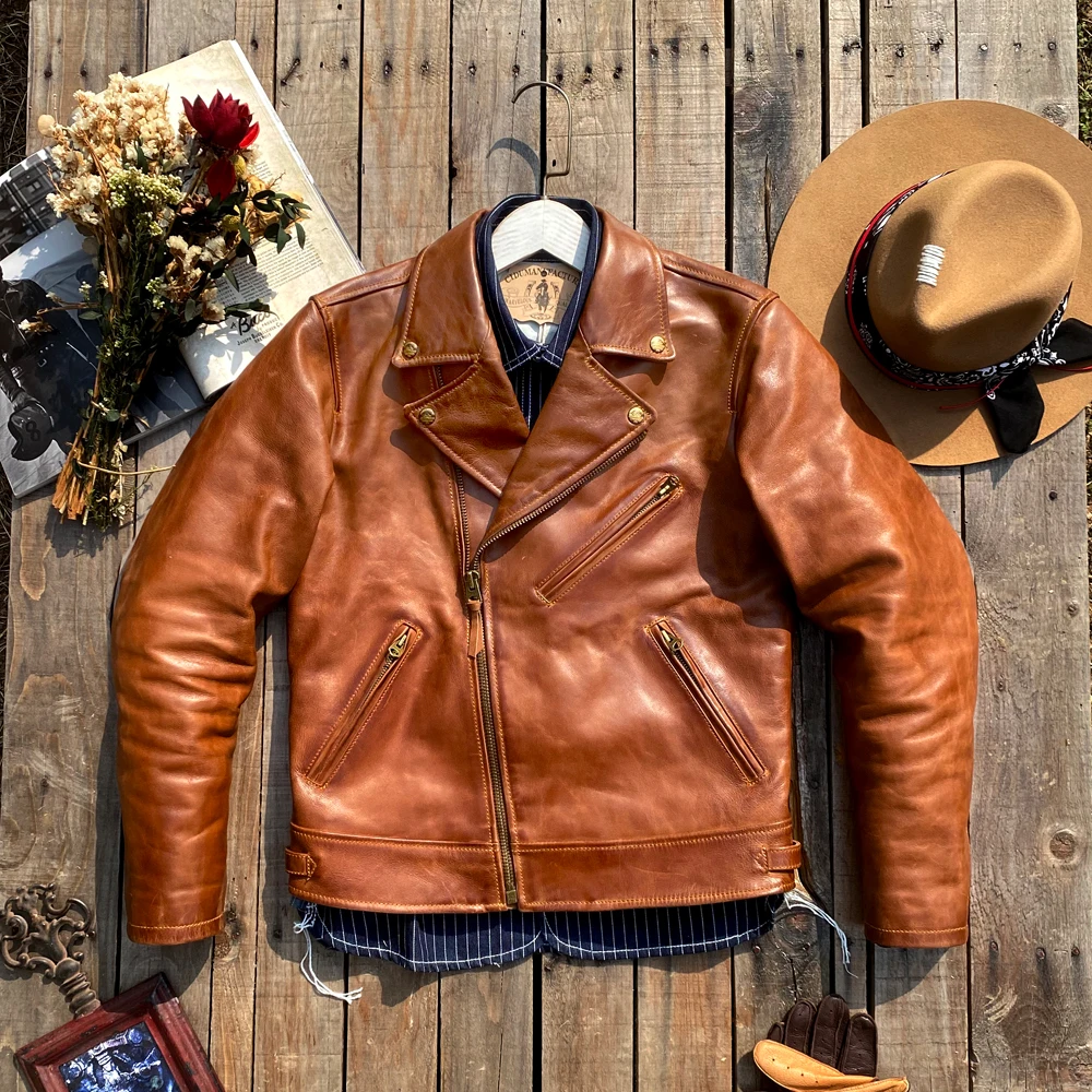 

Brush color do old without coating leather men's brief paragraph leather leather coat lapel suspension motorcycle jacket