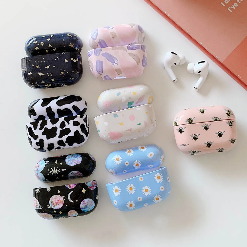 Чехол для наушников AirPods 2 1 Pro 2, жесткий ПК Dot Flower, Bluetooth, чехлы для беспроводной зарядки, аксессуары для Air Pods 3 funda