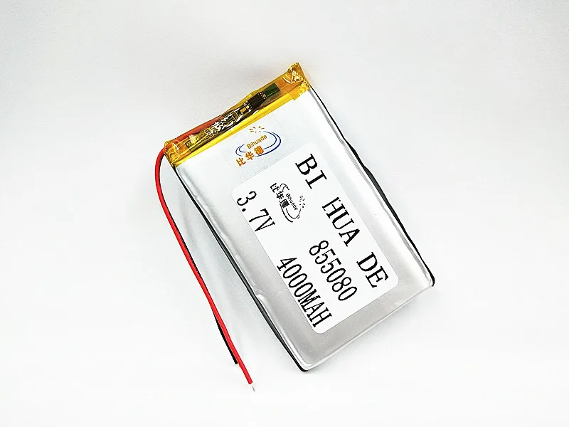 3.7v Lipo batteries 3 7V polymer Rechargeable battery 855080 4000mAh For MP4 MP5 Tablet GPS DVD PDA MID BT Speaker