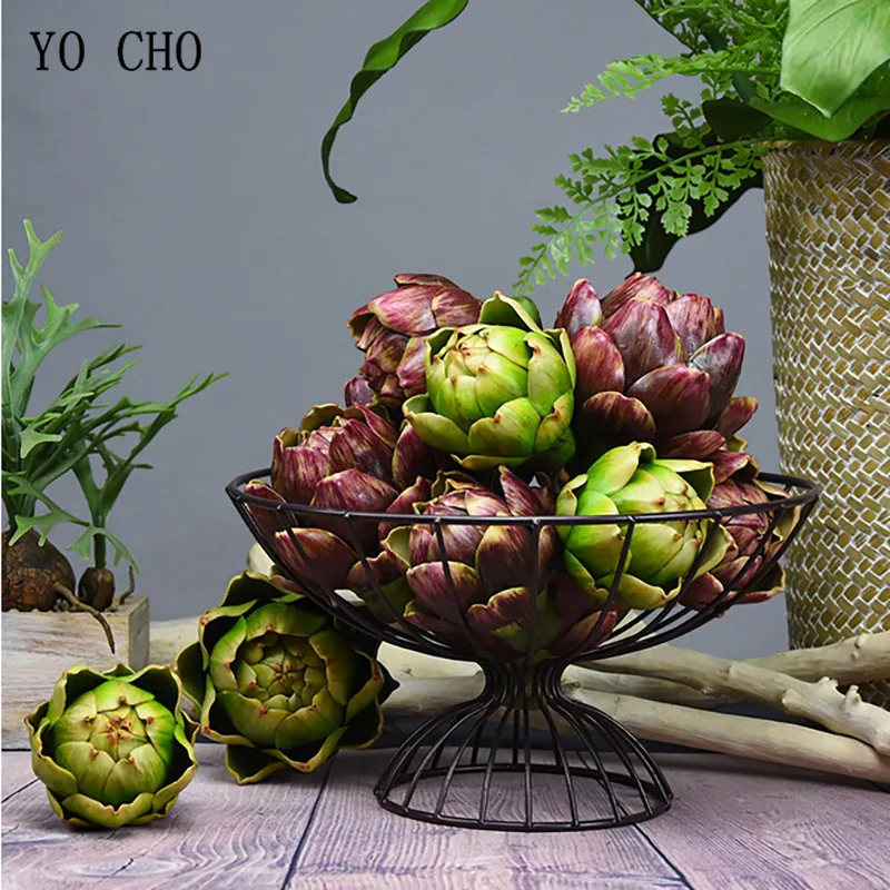 YO CHO Künstliche Artischocke aus Kunststoff, Obst, Artischocke für Küche, Zuhause, Kunstdekoration, Tischdekoration, künstliche Pflanze – Detail 15