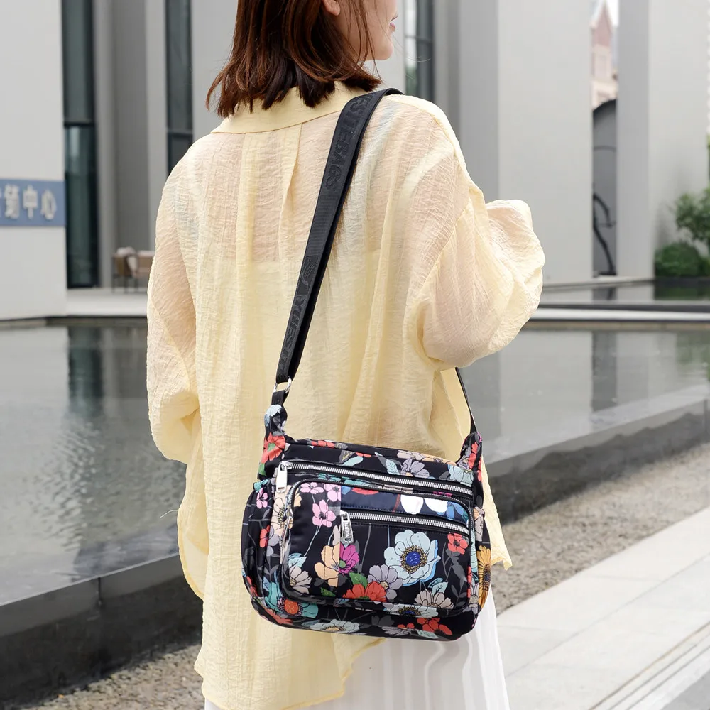 Fashion Flower Pattern Crossbody Bag for Women 2021 New Casual 3-in-1 Messenger Shoulder Handbag Travel Bags for Ladies