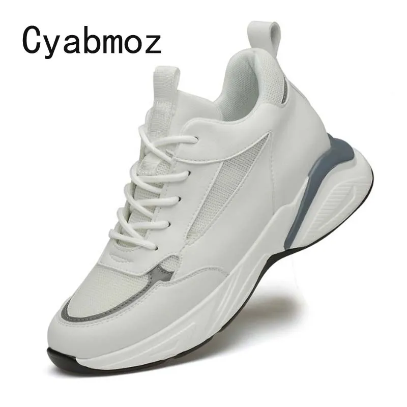 

men elevator shoes height increasing 6/8 cm casual shoes breathable mesh sneakers comfortable man Invisible high heel shoes