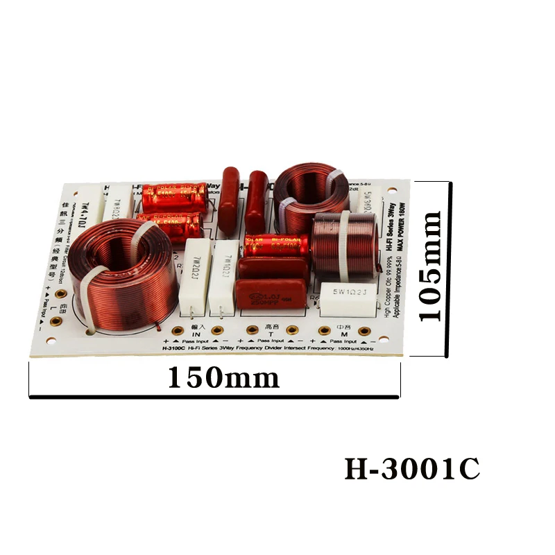 HIFIDIY LIVE H-3100C 3 Way 3 speaker Unit (tweeter + mid +bass )HiFi Speakers audio  Frequency Divider Crossover Filters