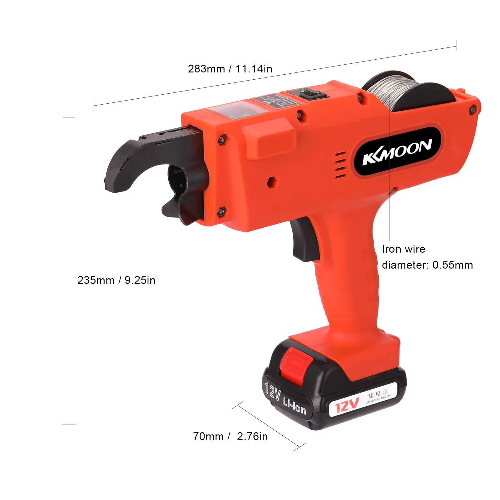 Rebar Tier Binding Machine 12 V Automatic 8-34MM Rebar Tier Cordless Rechargeable Tying Binding Machine Rebar Tying Tool