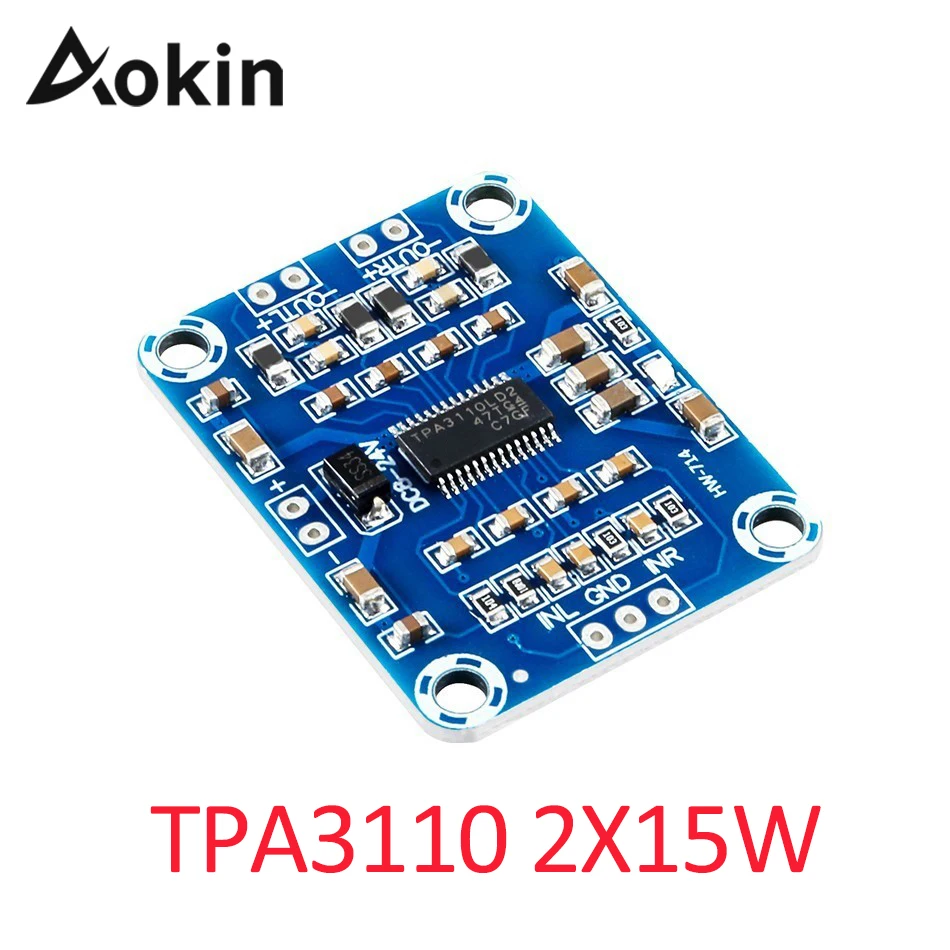 

Aokin TPA3110 Digital Audio Stereo 2x15W Amplifier Module Board Dual Channel Stereo D Class 12V Super PAM8610 Amplifier