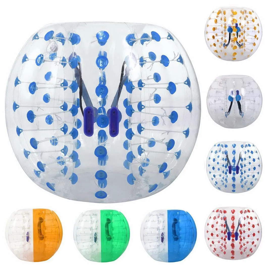 HIBADOU Aufblasbarer Blasen-Fußball-Zorb-Ball, 1,7 m, Stoßstangenball, 100 % TPU-Material, aufblasbarer Blasenfußball für Erwachsene – Detail 3