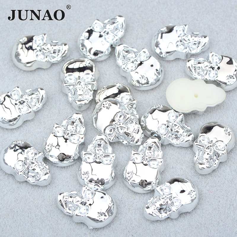 JUNAO 8mm Gold Color Pyramid Studs Spikes Plastic Square Punk Rivets Decorative Glue On Studs Rivets for Leather Clothes Craft