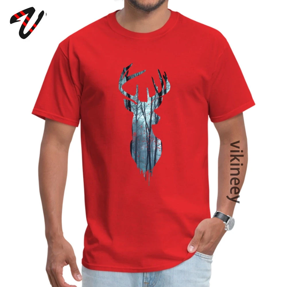 Forest Deer Night Shadow T-shirts Mountain Elk Stay Wild Design Adult Women Men T Shirt Group Crew Neck Tee-Shirts Wholesale