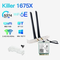 Killer 1675X transcend AX210 5374Mbps Tri Band Bluetooth 5.2 M.2 NGFF Adapter 802.11AX Support Windows 10/11 For Laptop/PC