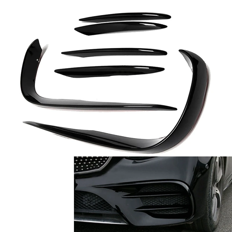 Amortecedor dianteiro do carro spoiler splitter capa luz de nevoeiro grade stip para mercedes benz classe e w213 esporte e63 2016 2017 2018