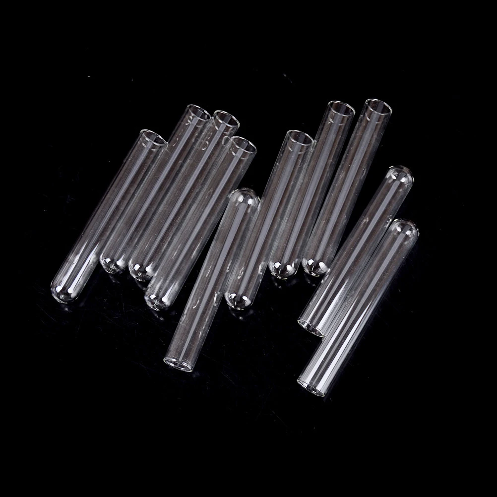 10pcs Transparent Pyrex Glass 1mm Thick Wall Test Tubes Blowing Fire Polished Ends Test Tube 100mm Length