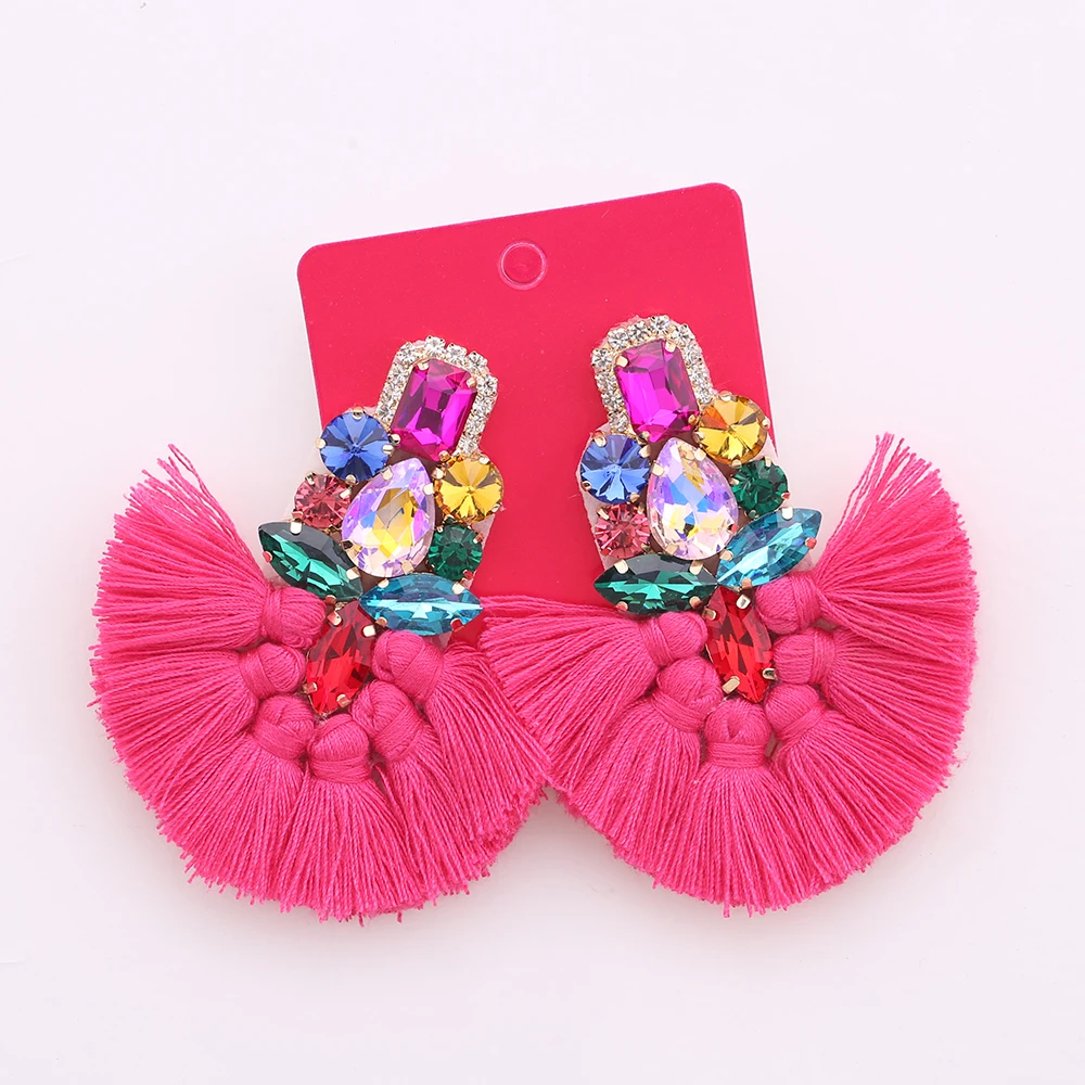 Aretes Boho Statement Bohemian Big Fringed Tassel Drop Earrings For Women Handmade Ethnic Shell Beads Dangle Earrings Brincos
