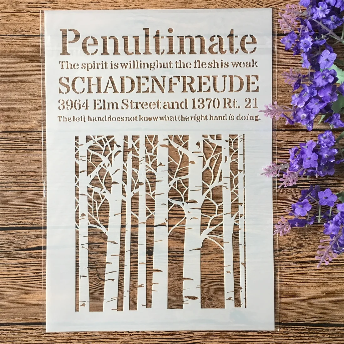 Pochoirs en bambou A4 29cm, mots communs, bricolage artisanat, couches, peinture murale, Scrapbooking, estampage, modèle décoratif d'album en relief