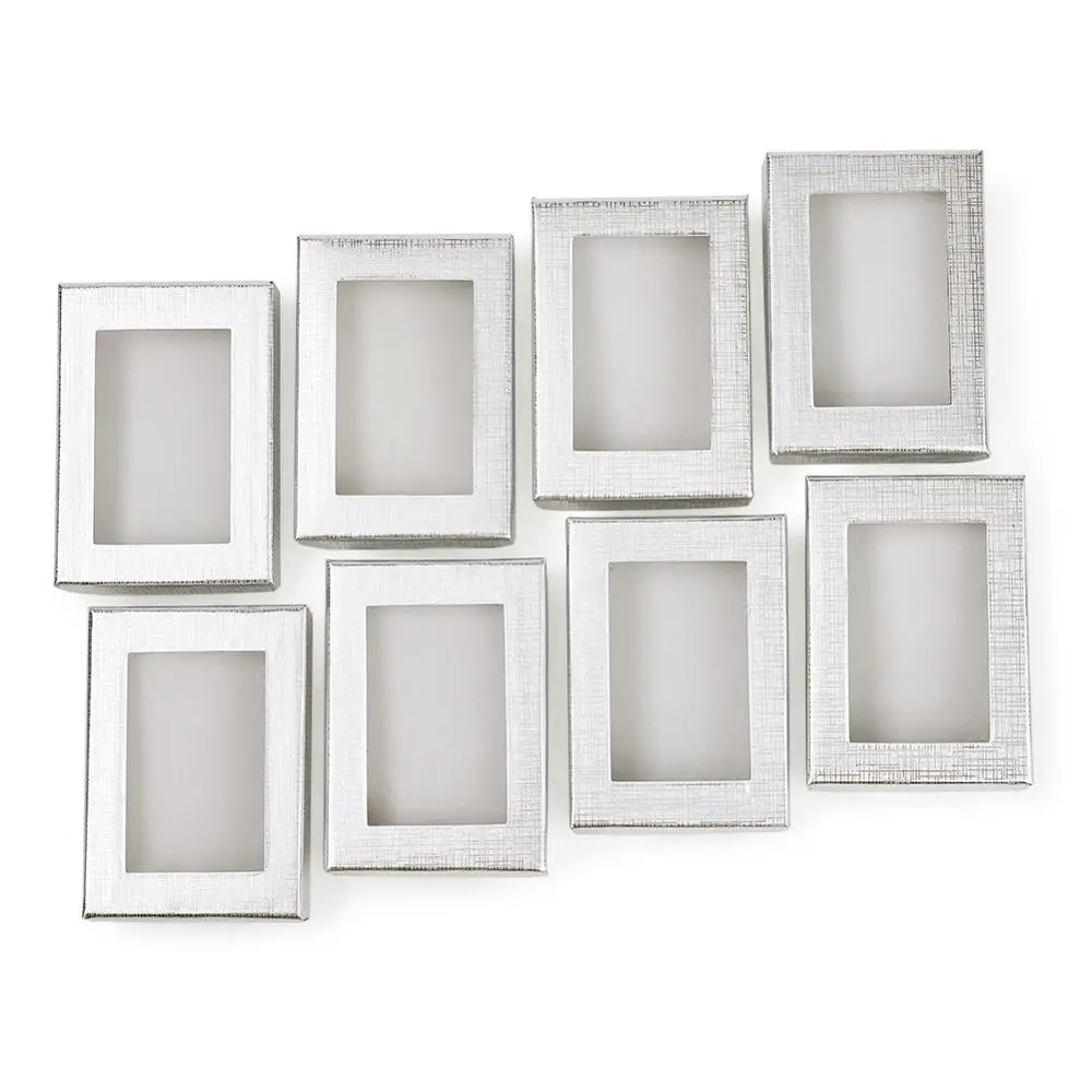 

60pcs Jewelry Set Boxes Rectangle White Black Gift Boxes for Necklaces Earrings and Rings Packaging Cardboard 90x65x28mm