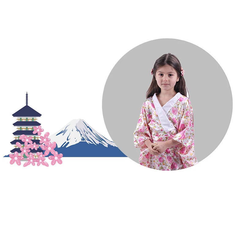 Vestido Kimono japonés Kawaii para niños, ropa de dormir con estampado Floral de Sakura, Obi, cárdigan, asiática tradicional Yukata, disfraces de Cosplay Vintage