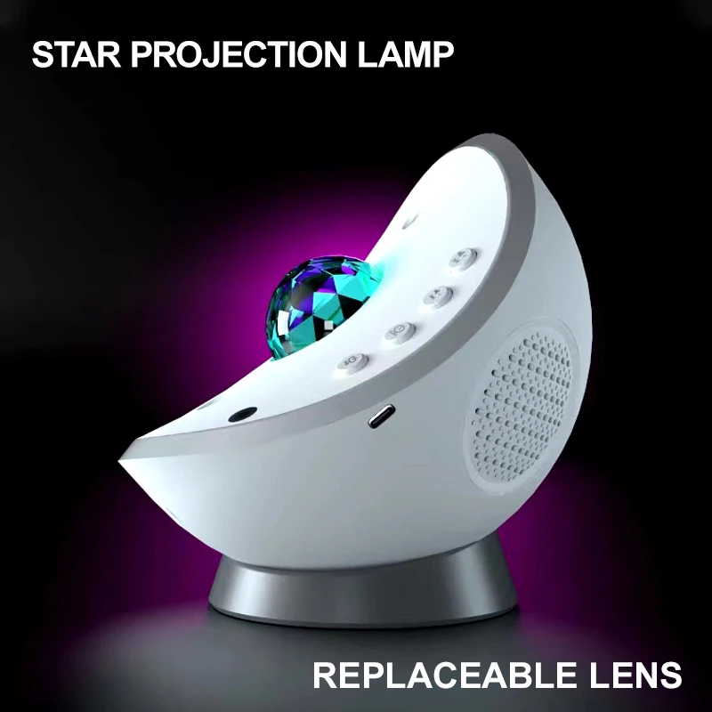 

LED Christmas Sky Galaxy Projector USB Star Disco Lights With Speaker Bluetooth Music Sleep Aid Aurora Bedroom Atmosphere Lamp