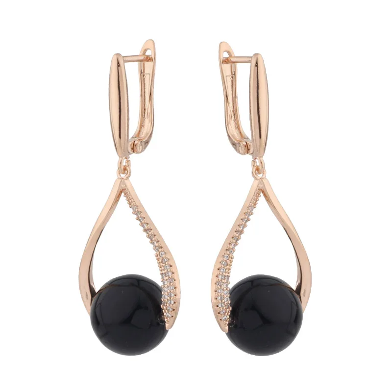 New Trend 2022 Spherical Natural Stone Unusual Earrings Dangle Earrings Women Party Fashion Jewelry 2021 Jewelry Korean Style