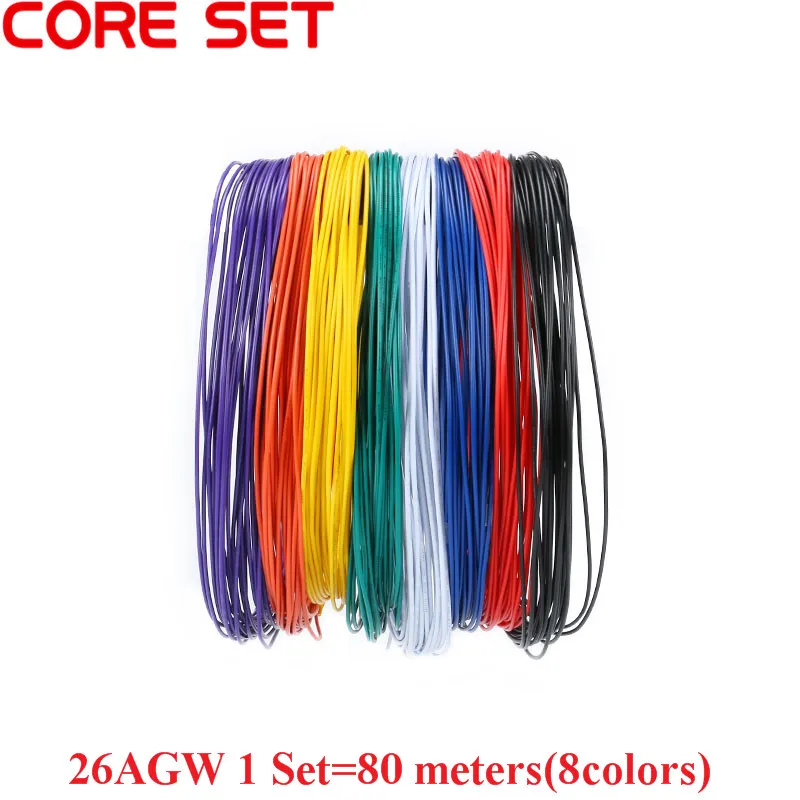 1 Set 10M 26AWG Flexible Wire PVC Cable 26AWG 1.3mm Tinned Copper Wire 8 Colors Insulated LED Cable For DIY Connect