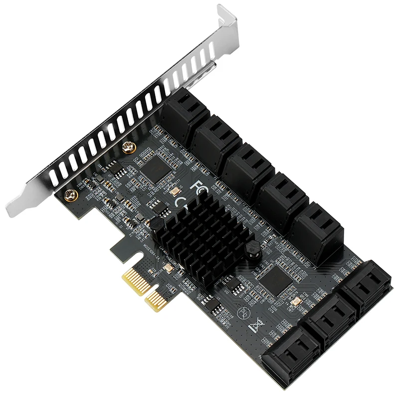 SATA Expansion Card 16-port Hard Disk Adapter Card Pci-e to SATA3.0 Interface PCIEx1 X4 Multi-disk Card