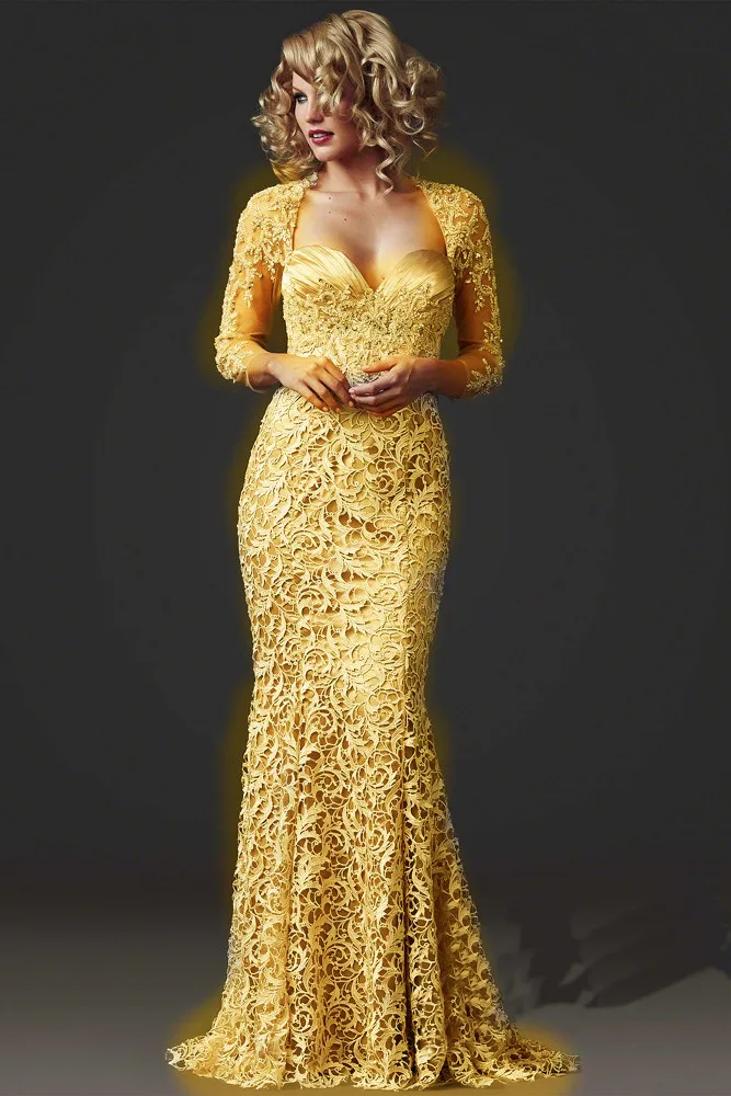 Vestido de fiesta largo de encaje dorado 2019 con espalda descubierta sexy vestido de noche largo Formal de abiye gece elbisesi