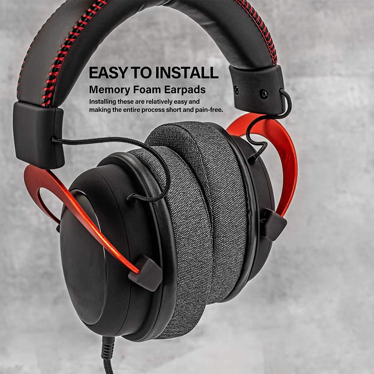 หูฟังเข้ากันได้กับ HS50 HS60 HS70, G PRO X, Cloud 2, Cloud Pro, Cloud Alpha,cloud Stinger, Cloud เที่ยวบินหูฟัง I สีเทา