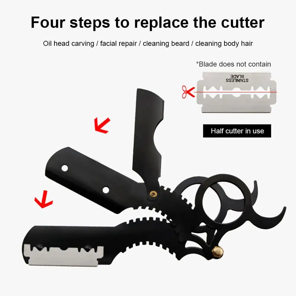 1x krawędź prosta brzytwa fryzjerska strzyżenie broda narzędzie do golenia brwi instrukcja depilacja Razor fryzjer przycinanie ostrza wymienne