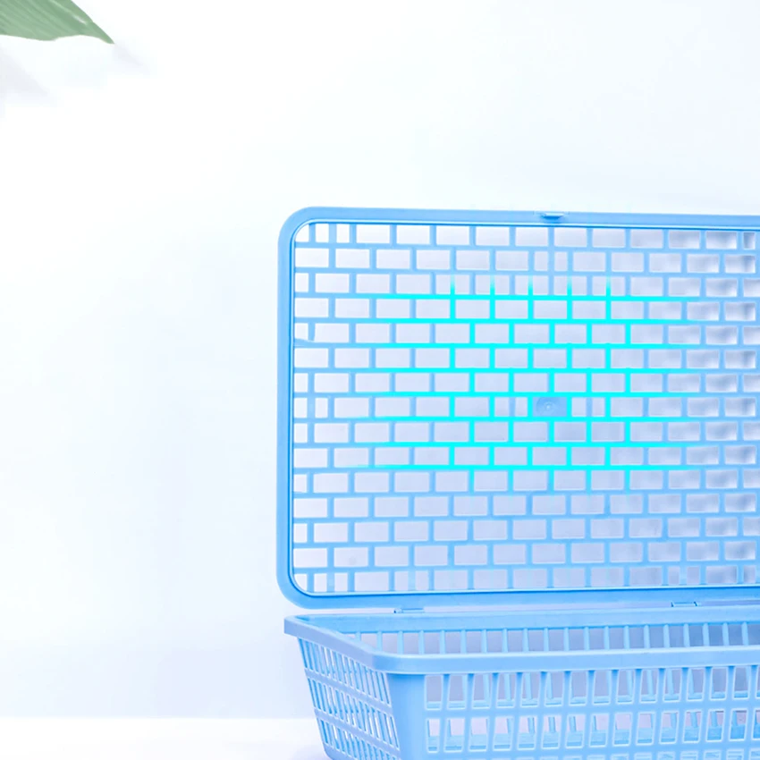 A4 Size Plastic Storage Basket With Lid Organizing Container,Desktop Hollow File Paper Letter Organizer Tray