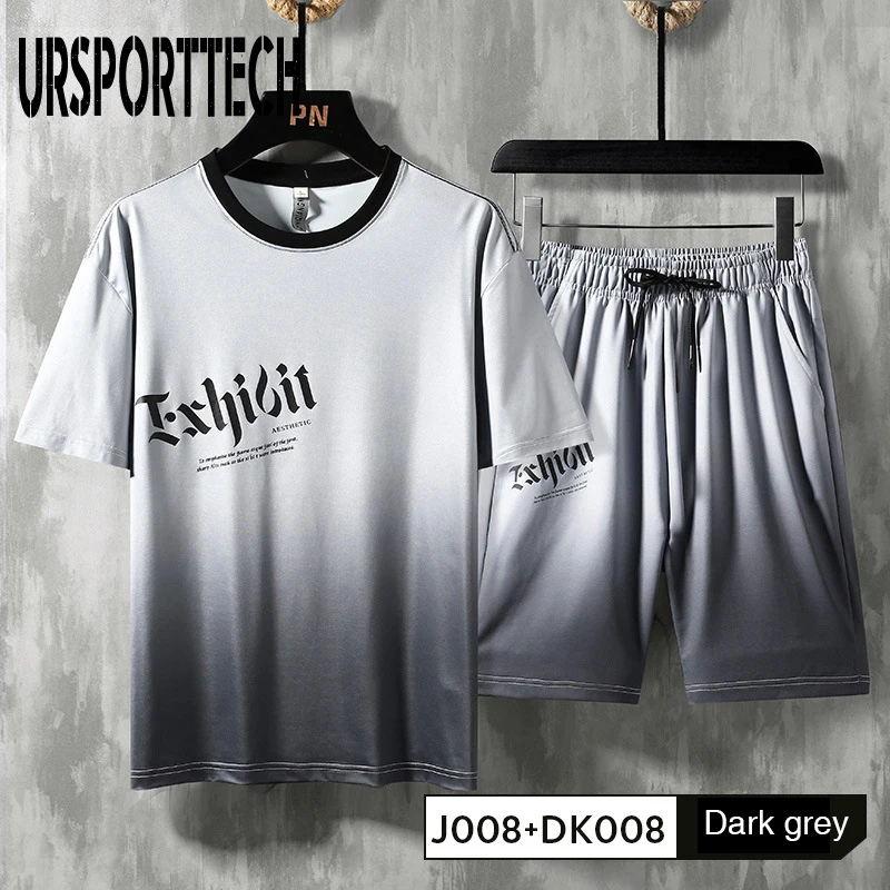 2024 Tracksuit Men sets Summer New Casual Men's Set 2 Pieces Man Suit Sportswear Outfits Short Sleeve T-shirt Shorts Joggers Set