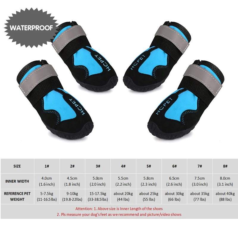 4 Stks/set Hond Schoenen Voor Medium Grote Honden Waterdichte Regen Sneeuw Hond Laarzen Duurzaam Ademend Outdoor Training Wandelen Hond schoenen