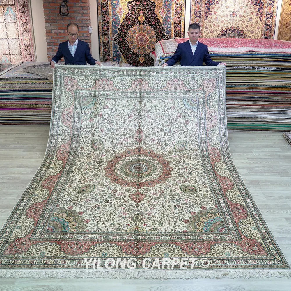 8'x10' Hand Made Classical Persian Silk Rug Luxury Home Deco Large Tabriz Carpet (SL134B)