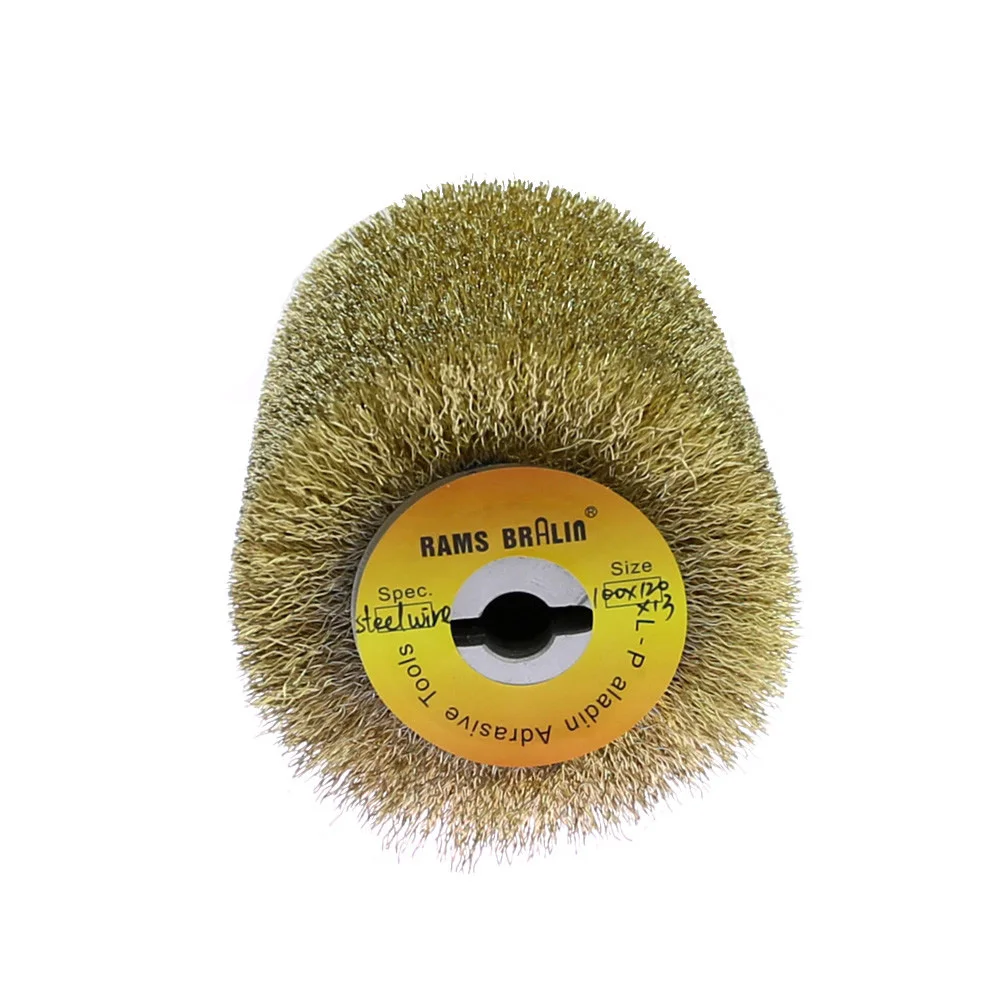 1 pezzo 100x120x13mm mola a spazzola in filo d\'acciaio su levigatrice a 9741 ruote per la rimozione della ruggine della vernice in metallo di legno