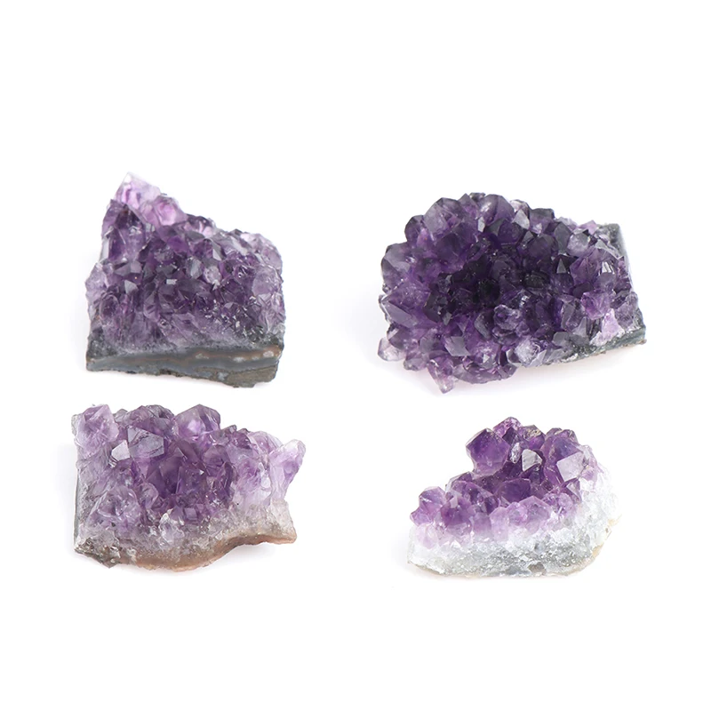 1pcs 10-50g Natural Amethyst Crystal Decoration Ornament Purple Pink Feng Shui Stone Quartz Drusy Geode Cluster Healing Stone